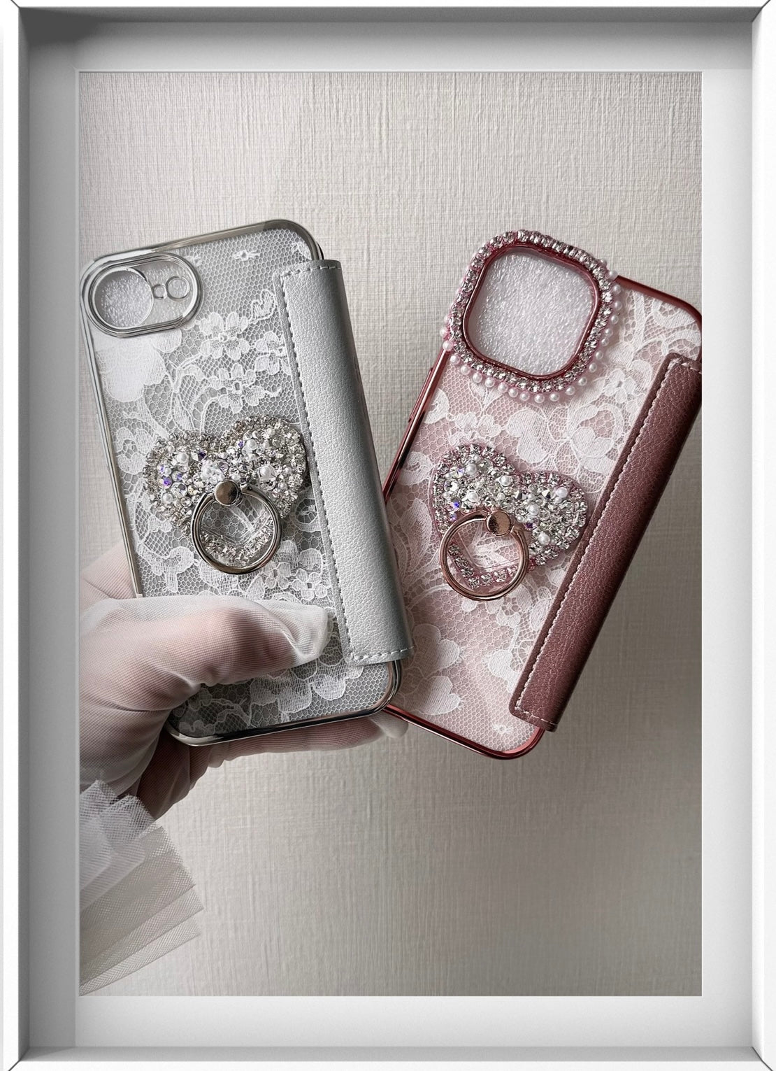 Hime. フランス製レースハートスワロフスキーリングiPhoneケース｜キラキラ×スマホケース（全機種Android対応）