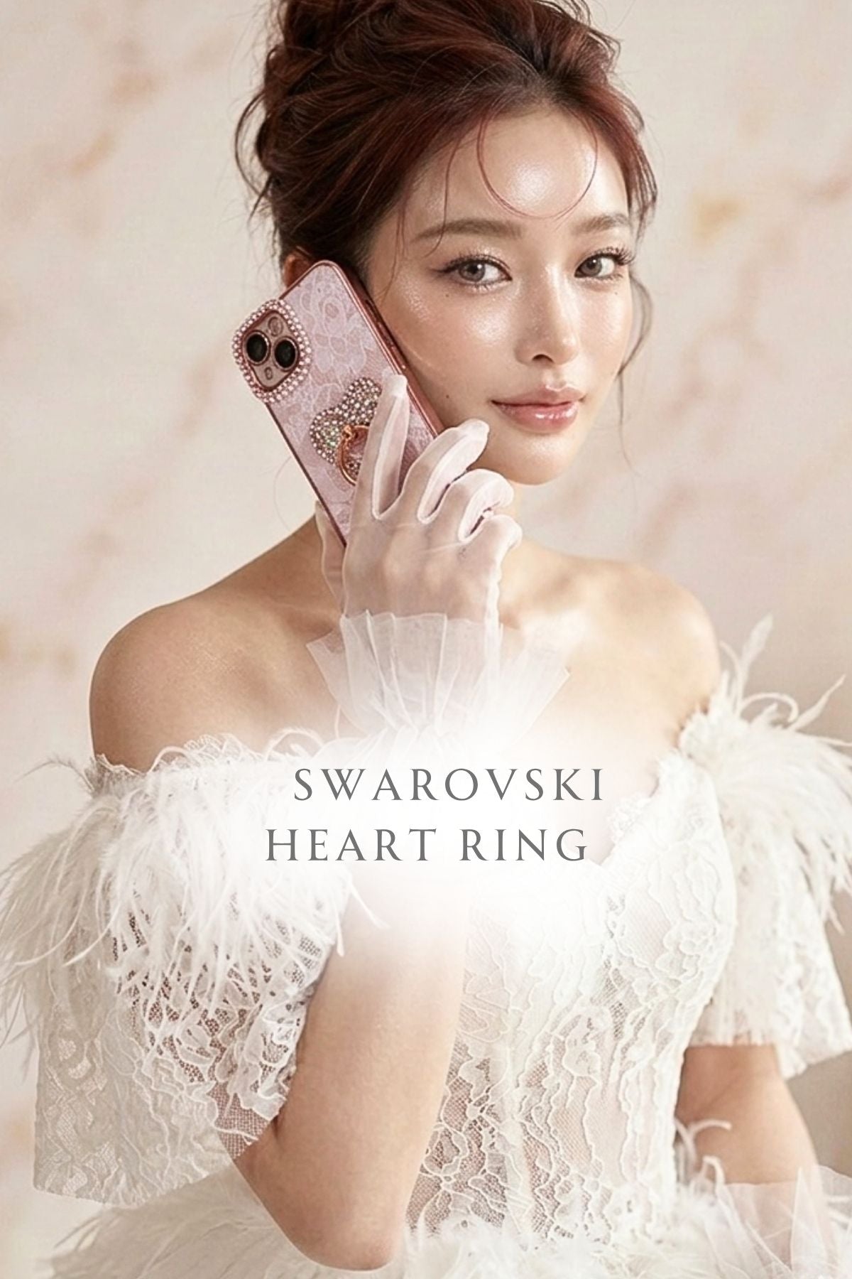Hime. フランス製レースハートスワロフスキーリングiPhoneケース｜キラキラ×スマホケース（全機種Android対応）
